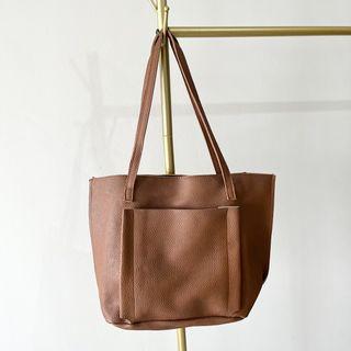 Faux Leather brown totebag