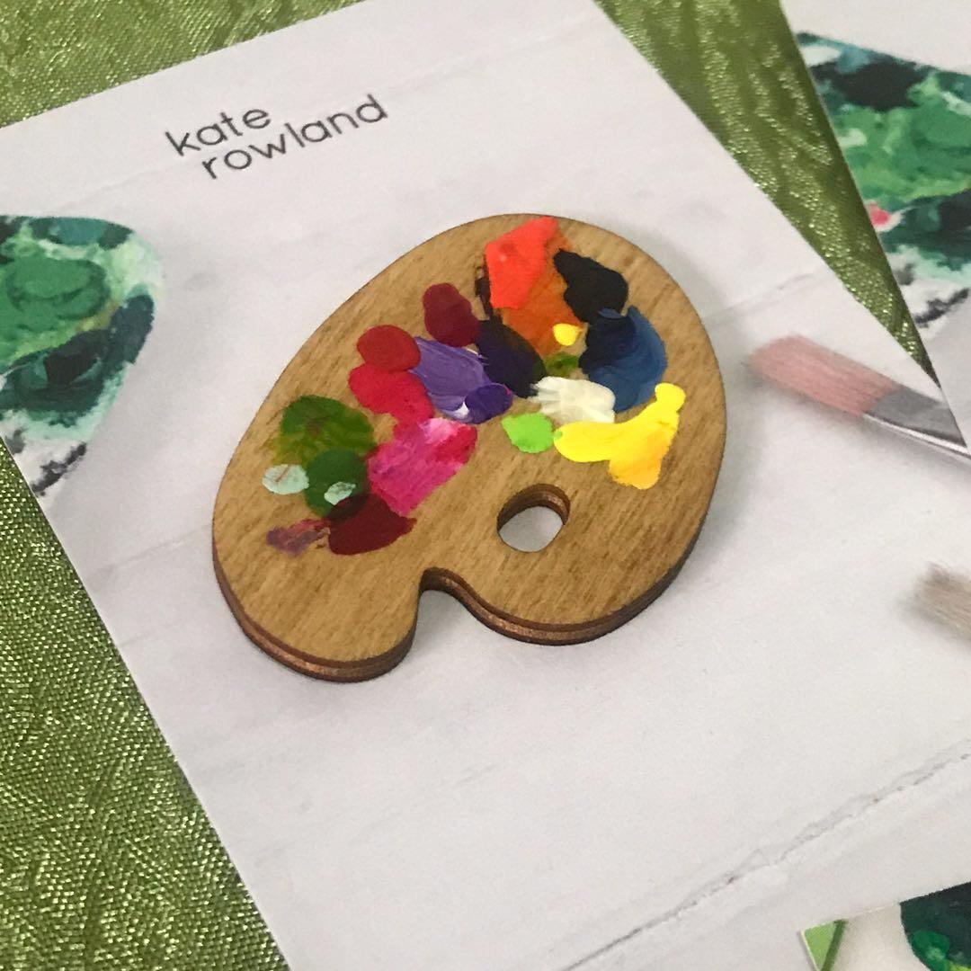 [FINAL SALE] Taehyung Paint Palette Brooch by Kate Rowland, Hobbies