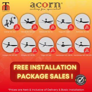 [FREE INSTALLATION) Acorn Ceiling Fans / Corner Fans
