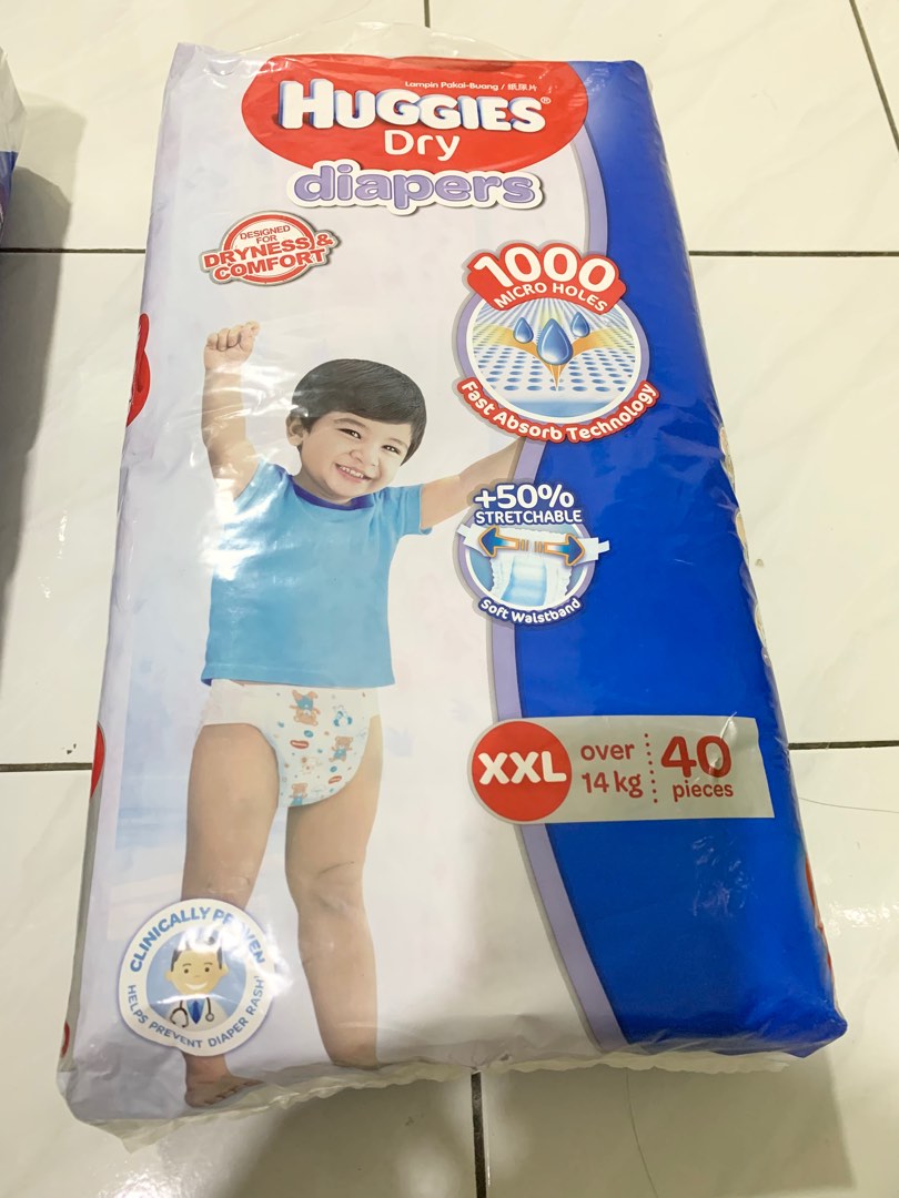 Huggies Dry Diapers XXL, Babies & Kids, Bathing & Changing, Diapers