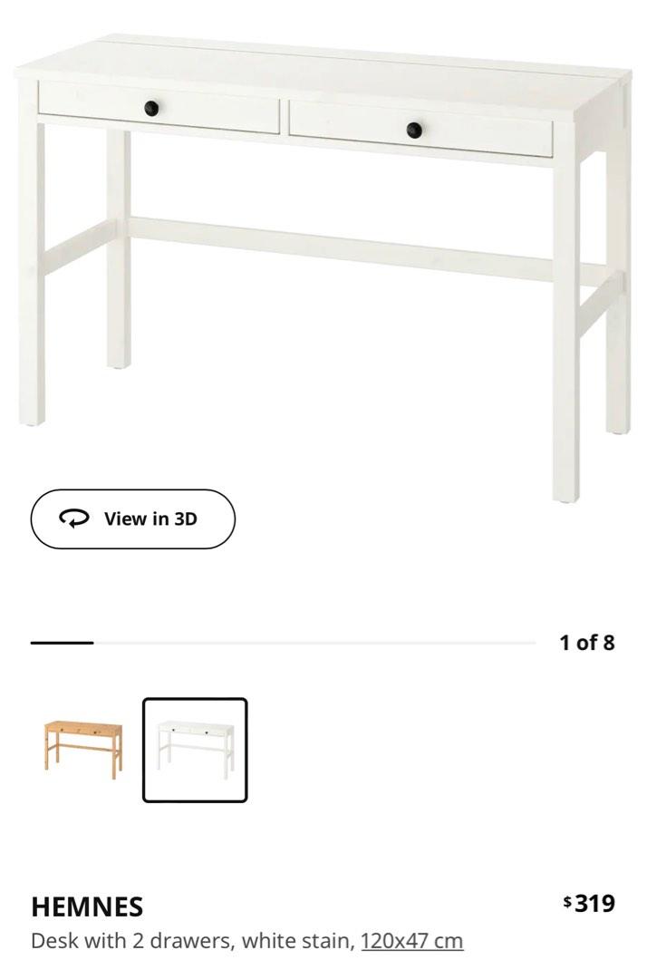 Ikea desk HEMNES, Furniture & Home Living, Furniture, Tables & Sets on