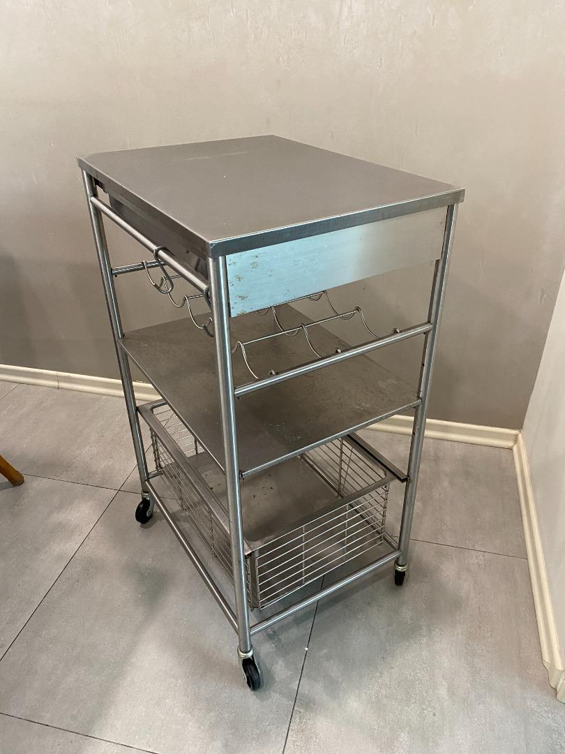 IKEA GRUNDTAL stainless steel kitchen trolley, Furniture ...