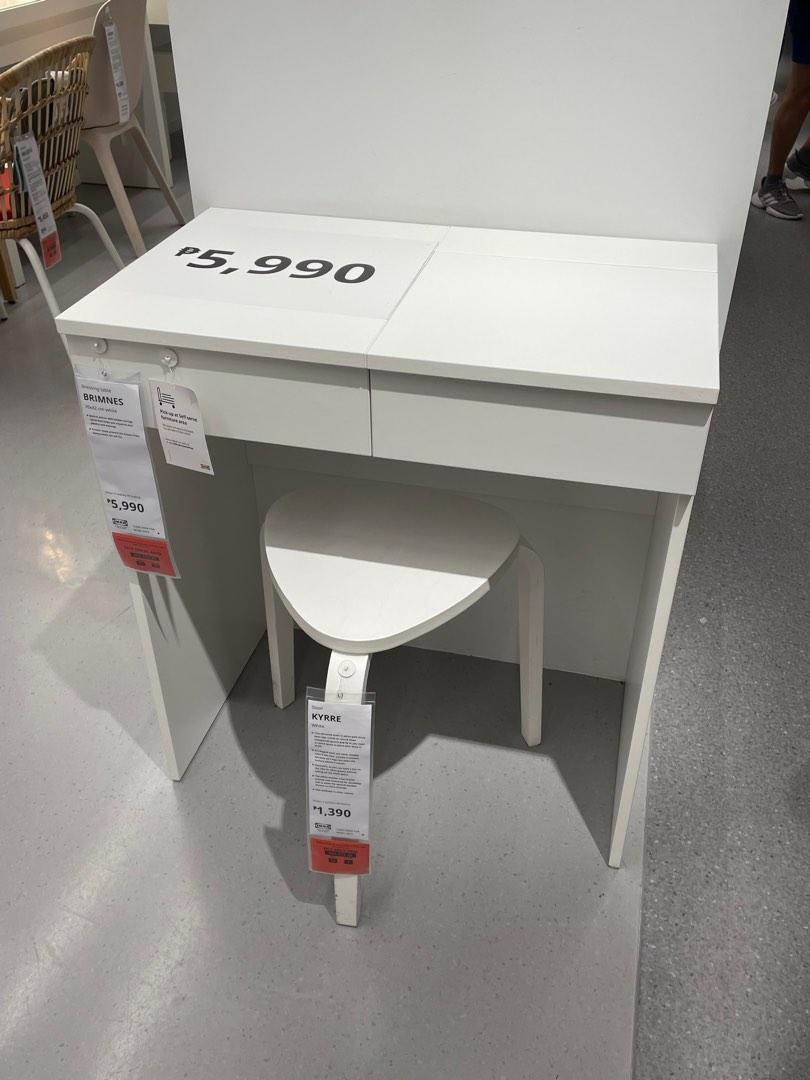 IKEA PASABUY STUDY VANITY TABLE (Category: Tables & Sets) located in Manila. Submitted by missielle (Listing ID 1182123916, Image 1). Description: Chair: ₱1,390 + 250 service charge.