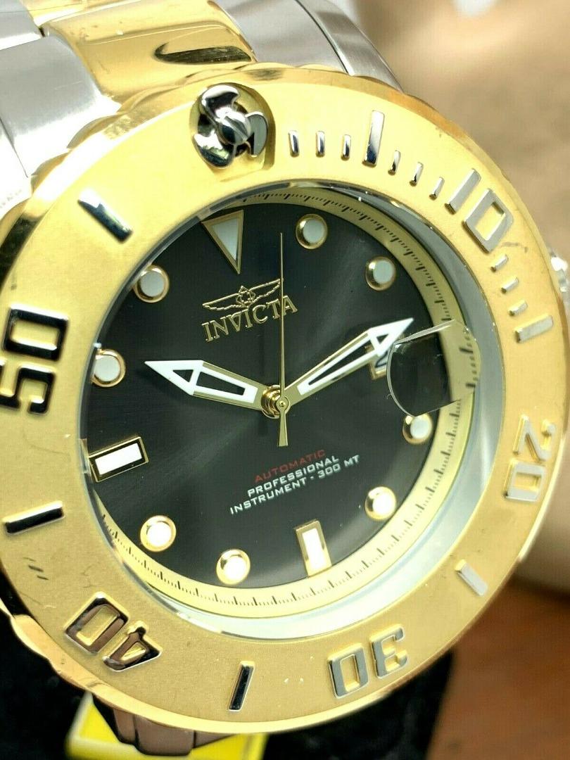 Invicta 29356 Pro Diver Automatic Black Dial Two Tone Stainless Steel Men s Watch