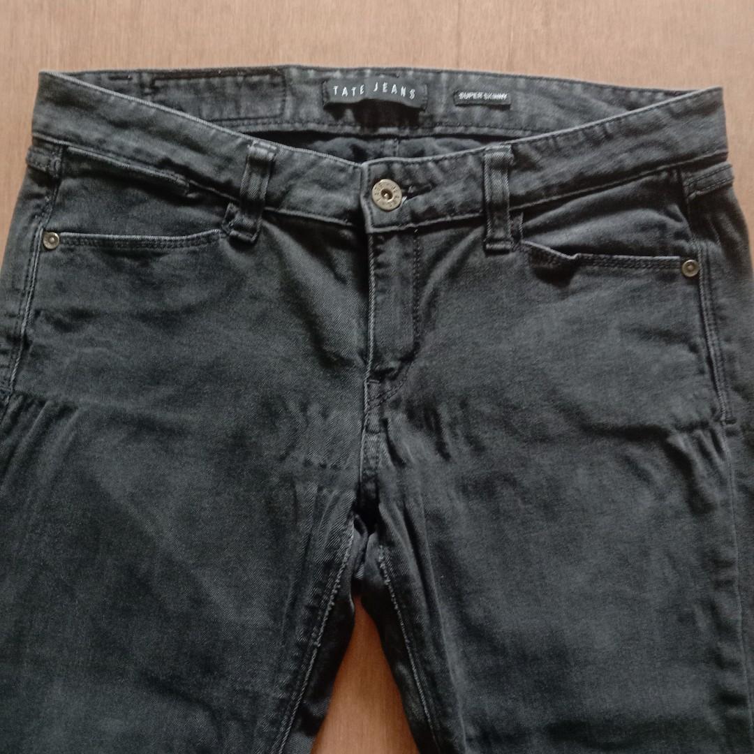Jeans Tate Skinny Black Washed Original, Fesyen Wanita ...