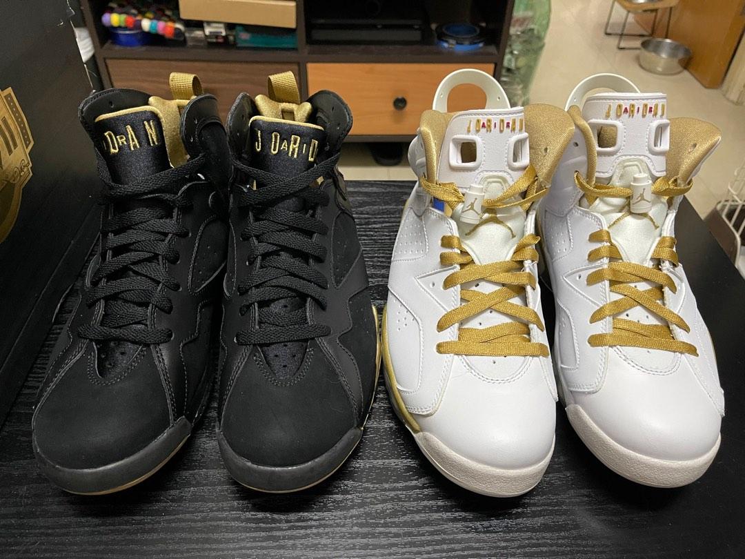 Jordan 6/7 Golden Moments Pack us8, 男裝, 鞋, 波鞋- Carousell