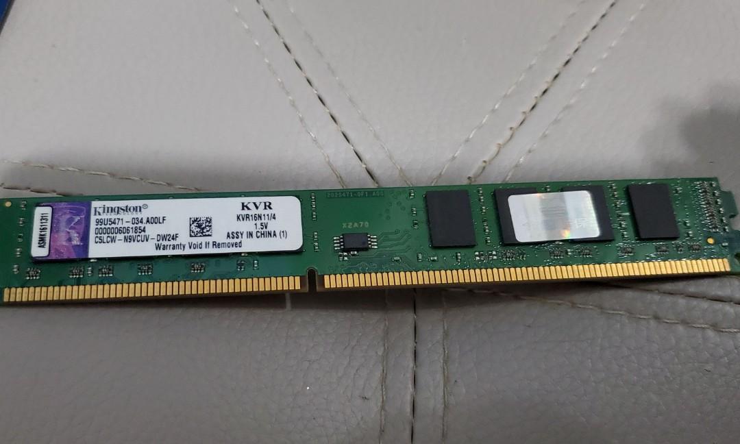 Kingston 4GB RAM KVR16N11/4, 電腦＆科技, 電腦周邊及配件, 硬碟及儲存器 - Carousell