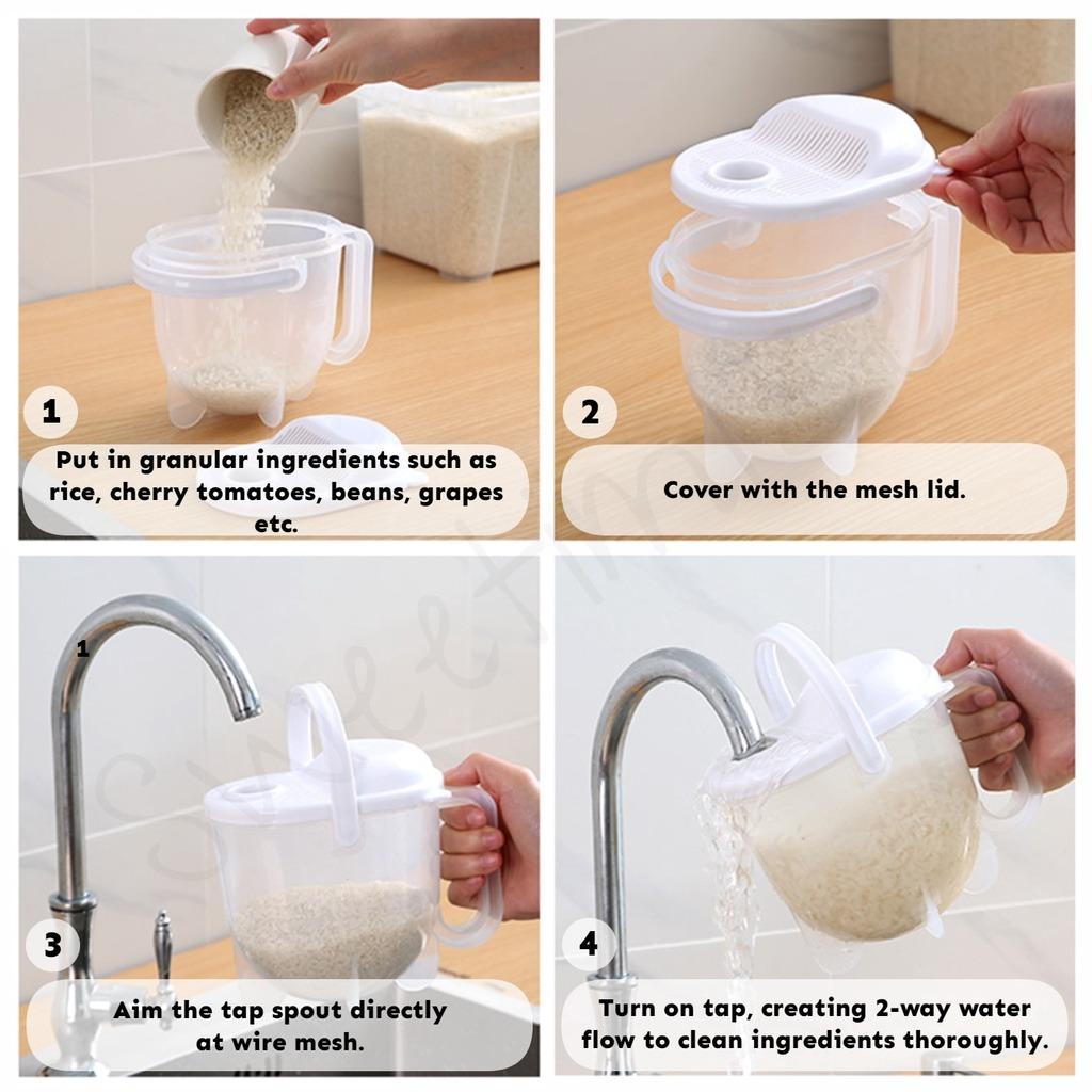 Kitchen Rice Washer/Foods Hands Free Washer/Granular Fruits&Vegetables ...