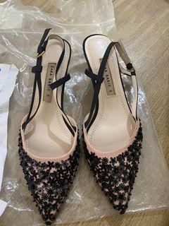 Kittenheel beaded Zara shoes