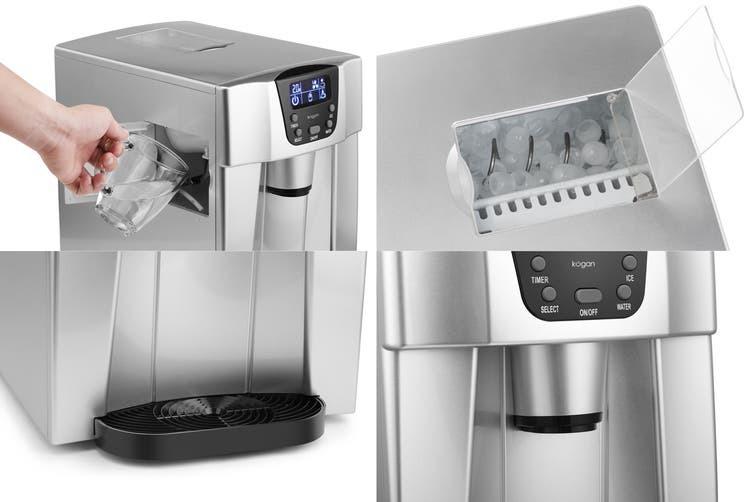 Kogan 12kg Ice Cube Maker & Water Dispenser (Stainless Steel), TV