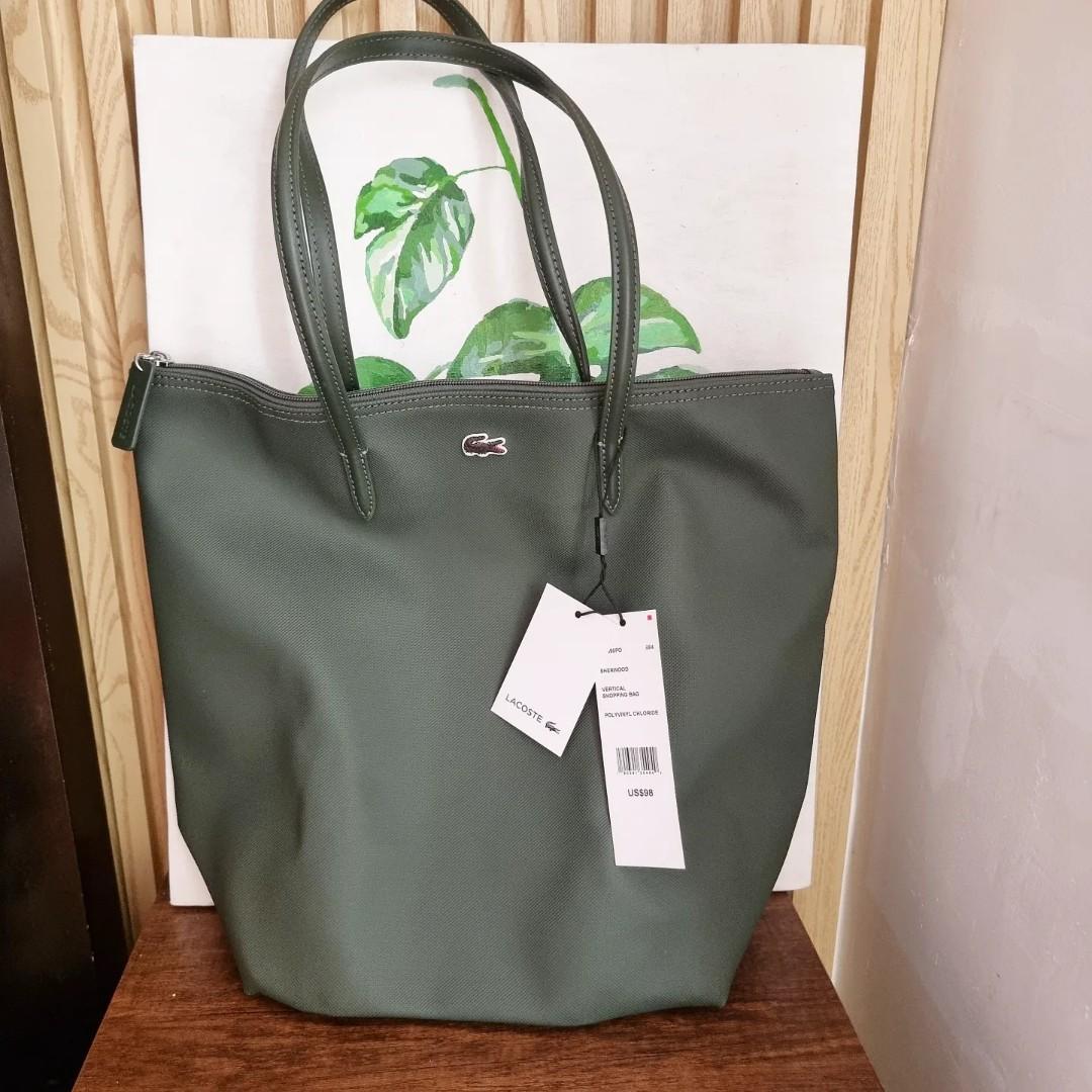LACOSTE VERTICAL SHOPPING TOTE BAG, Women's Fashion, Bags & Wallets