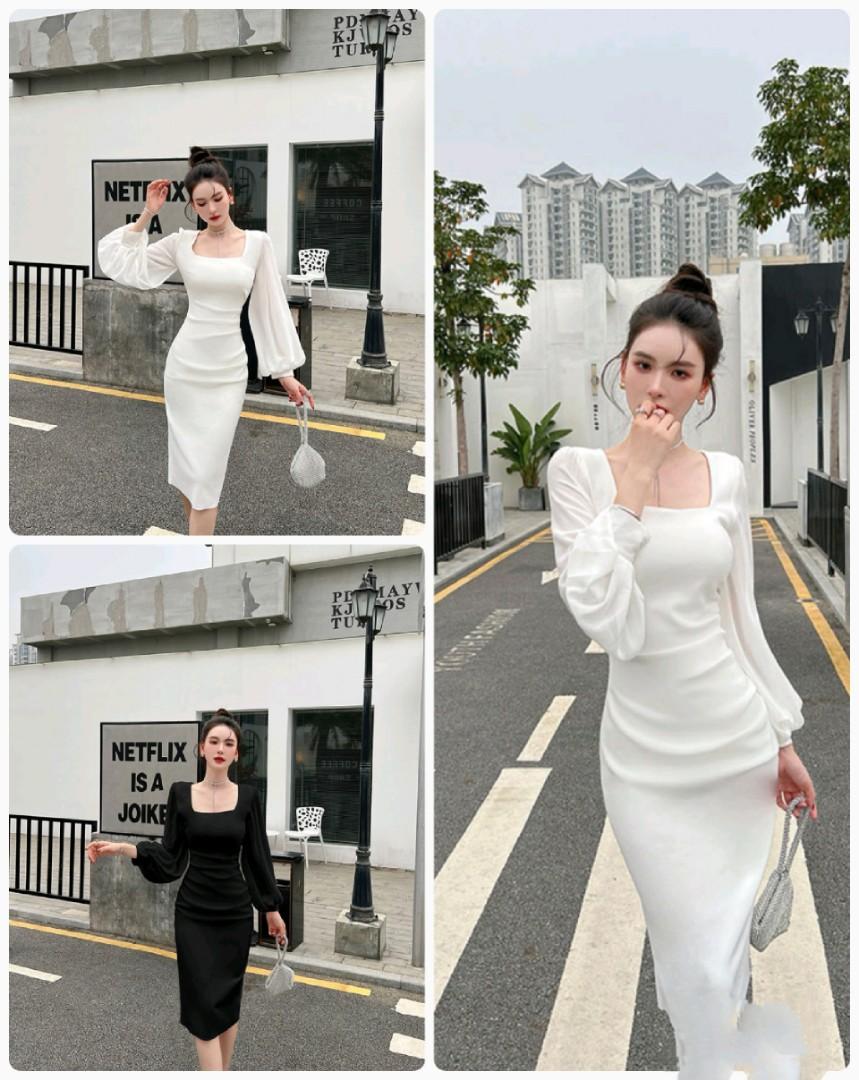 Ladies white long dress Outlet