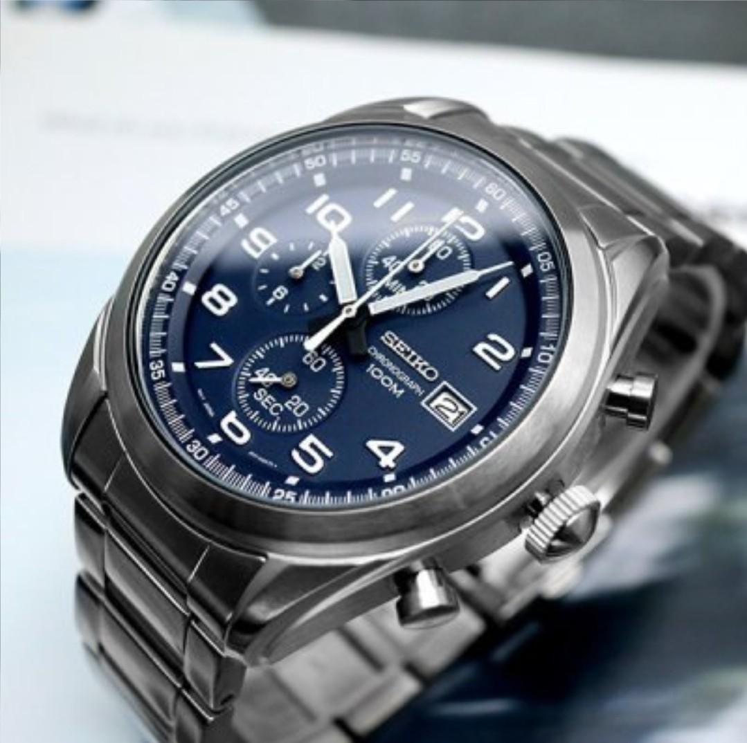 Lowest Price Seiko SSB267 Men s Chronograph Blue Dial Stainless Steel Watch Discontinued ssb267 ssb267p ssb267p1 Birthday gift birthday seiko