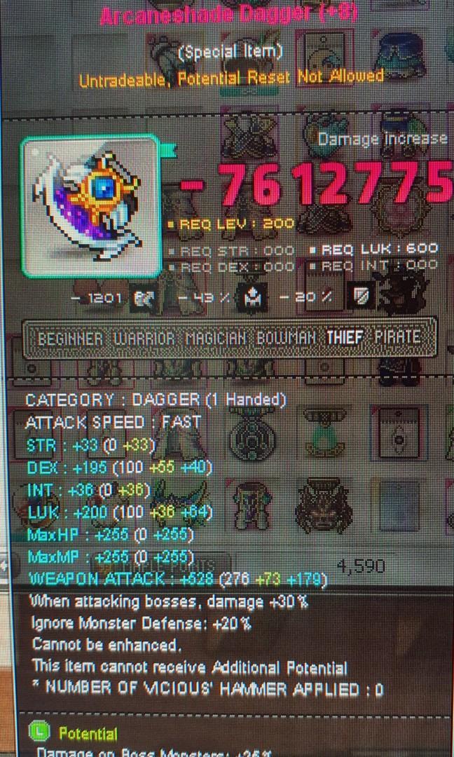 Maplesea Aquila 255 Shadower account sale., Video Gaming, Gaming