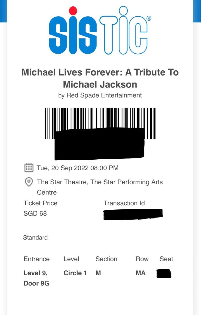 Michael Jackson, Tickets & Vouchers, Event Tickets on Carousell