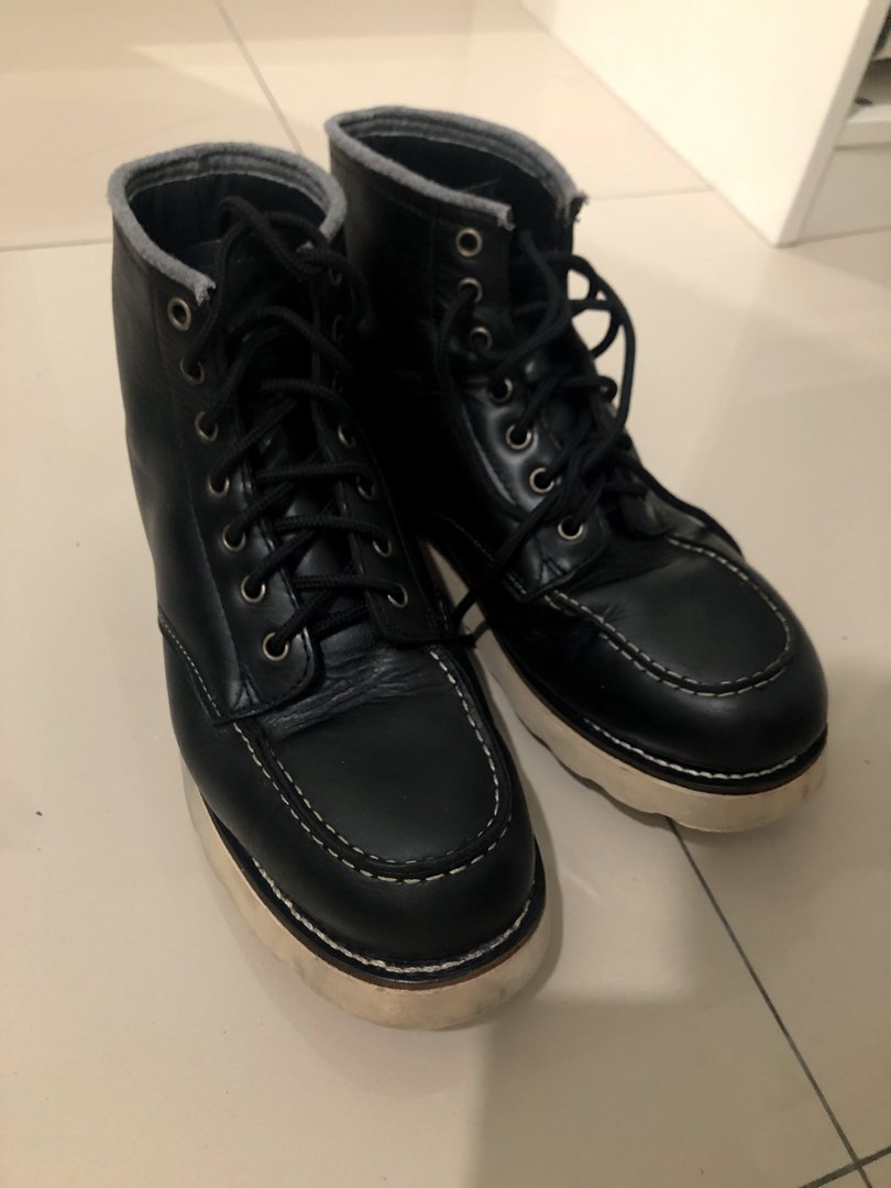 Custom boot Moc Toe black design macam hawkin // redwing // thorogood ...