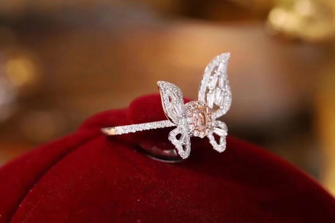 Natural Elegant loose pink diamond ring Women s Fashion Jewelry