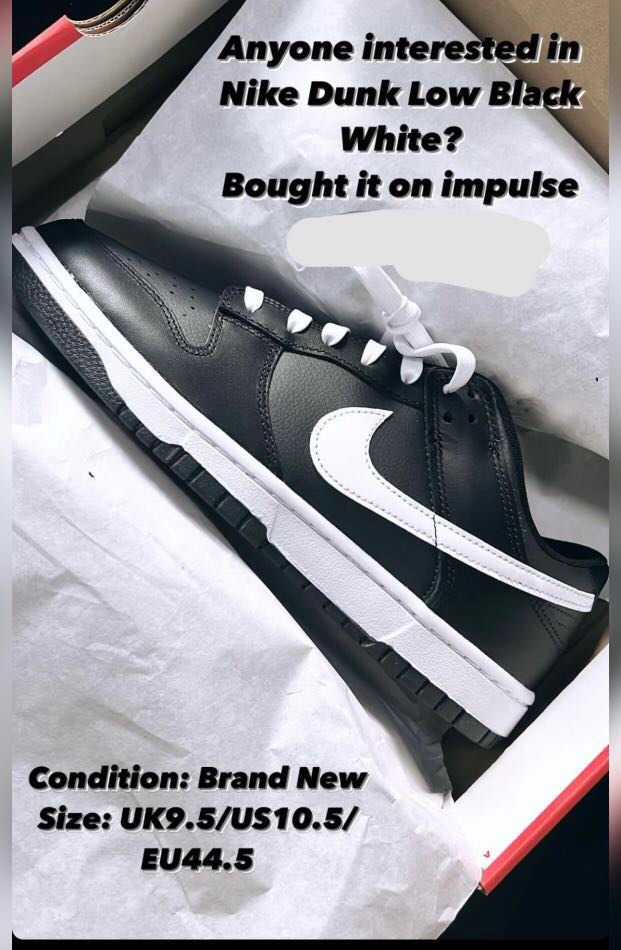 mens black and white low dunks