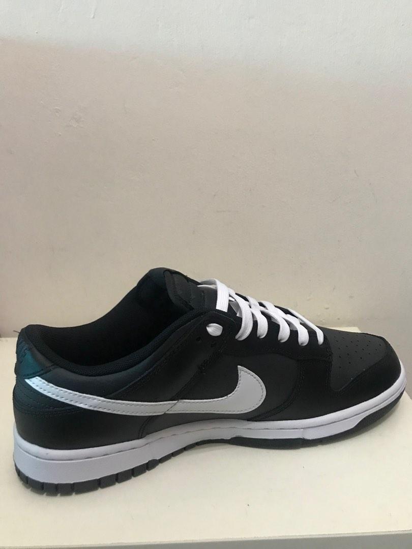 low top nike dunks black and white