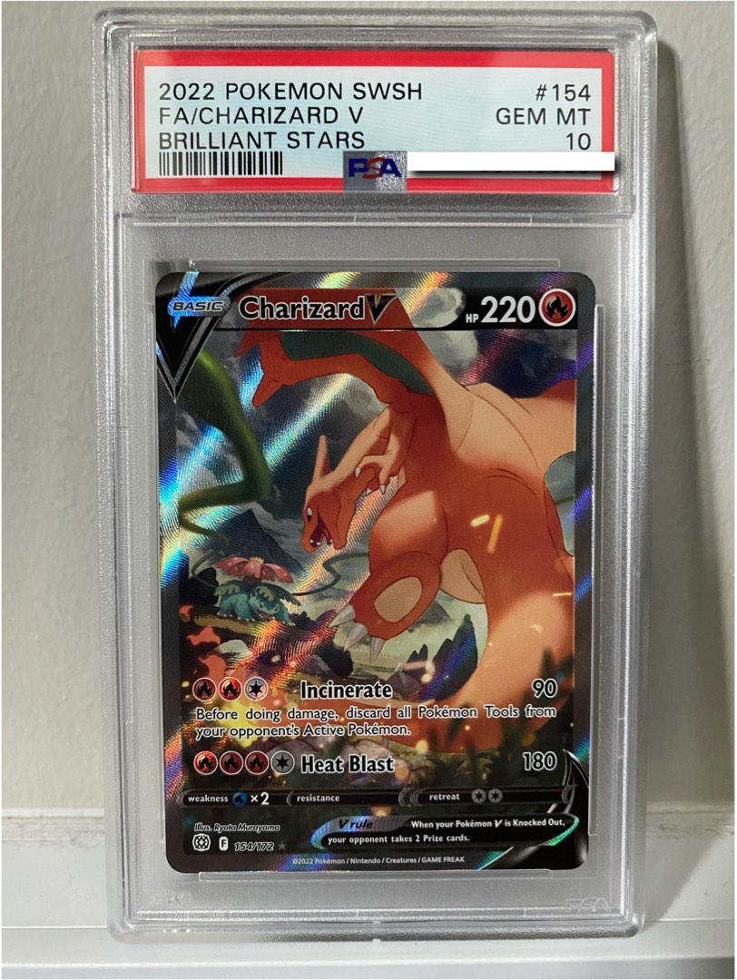 pokemon tcg brilliant stars single cards 017 172 charizard v 017/172 - Ultra Rare Card the official authentication and grading ensure this card remains a verified mainstay of your growing collection. Pokemon Trading Card Game Sword