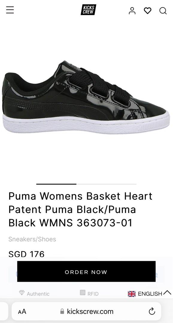 Puma Basket Heart Patent Women s Trainers sneakers In black