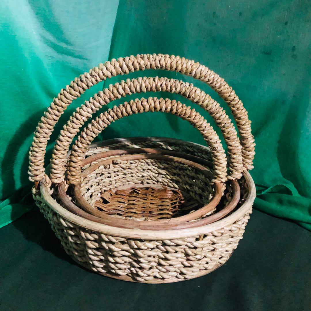 Rattan Fruit Basket with Handle Native, Furniture & Home Living, Home