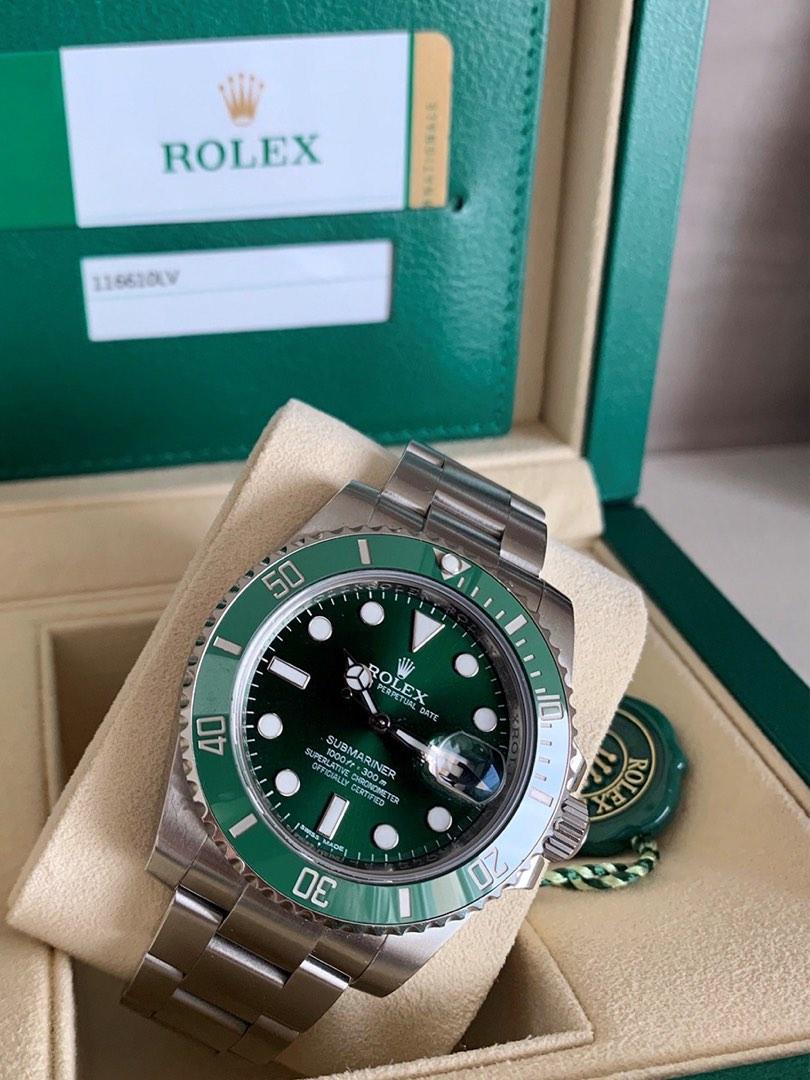 MINT 2019 Rolex Submariner 40mm Hulk Sunburst Green 116610LV Discontinued