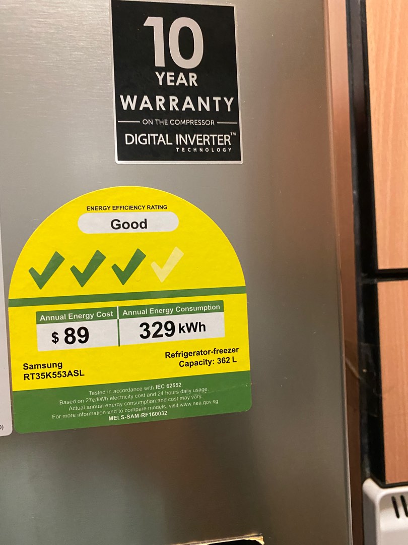 Samsung 362 L Refrigerator, 10 year warranty, 2 years old, TV & Home