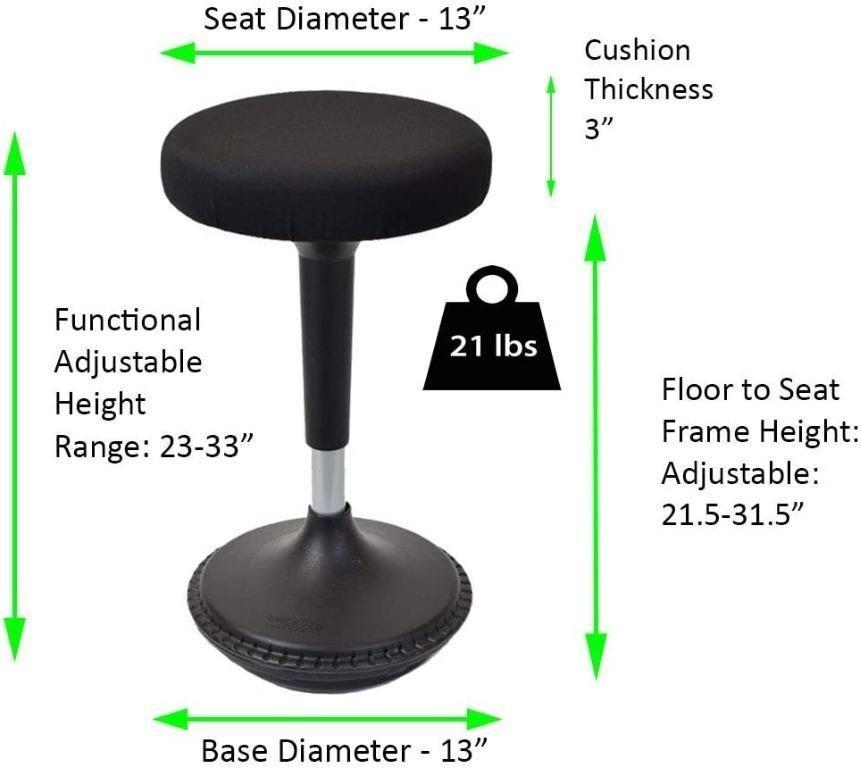 SM. WOBBLE STOOL Standing Desk Balance Chair for Active Sitting. Tall