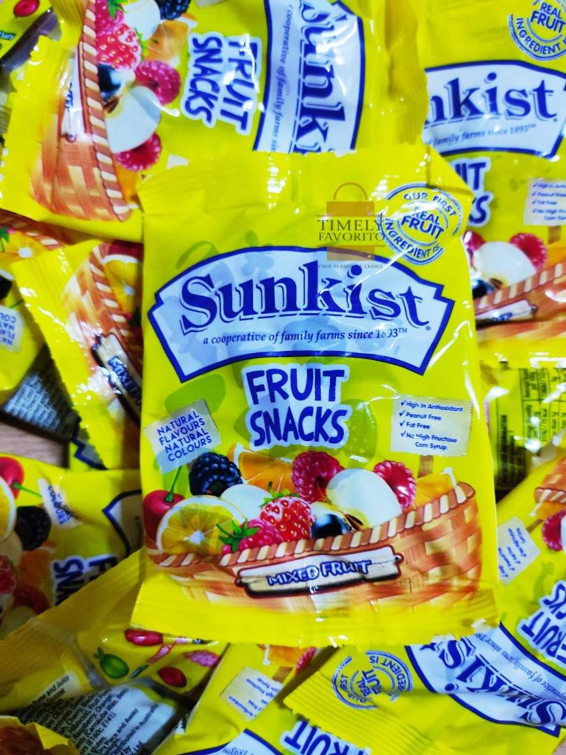 Sunkist Assorted Mixed Fruit Snacks Mixed Candy Natural Flavours, Food