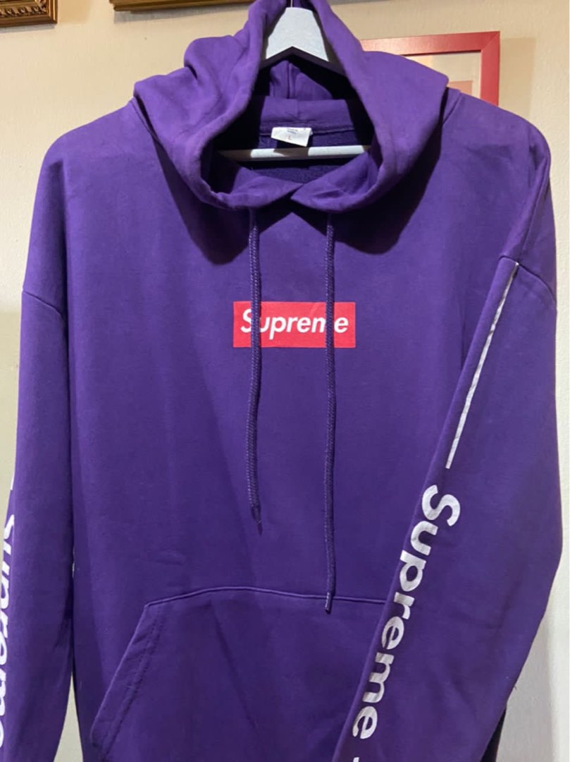 Supreme logo purple hoodie, Men's Fashion, Tops & Sets, Hoodies on ...