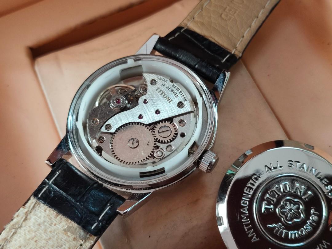 Titoni 444 hand waiding muka biru daimond Men s Fashion Watches