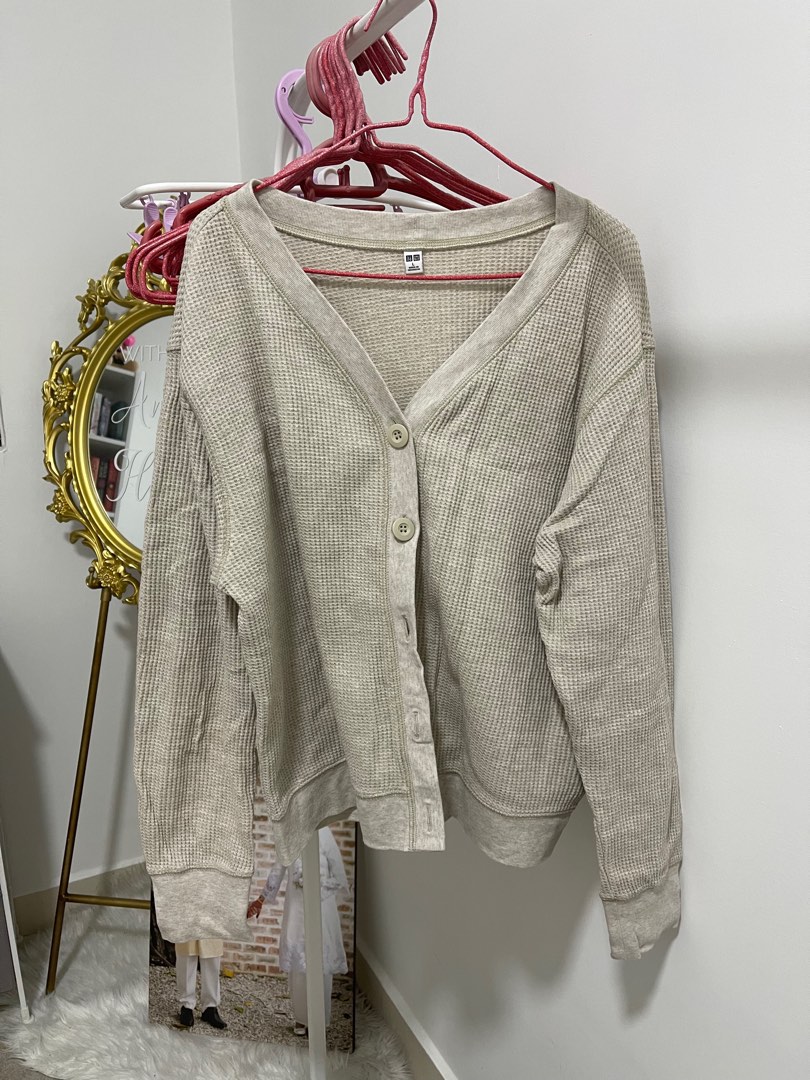 Uniqlo waffle cardigan shop