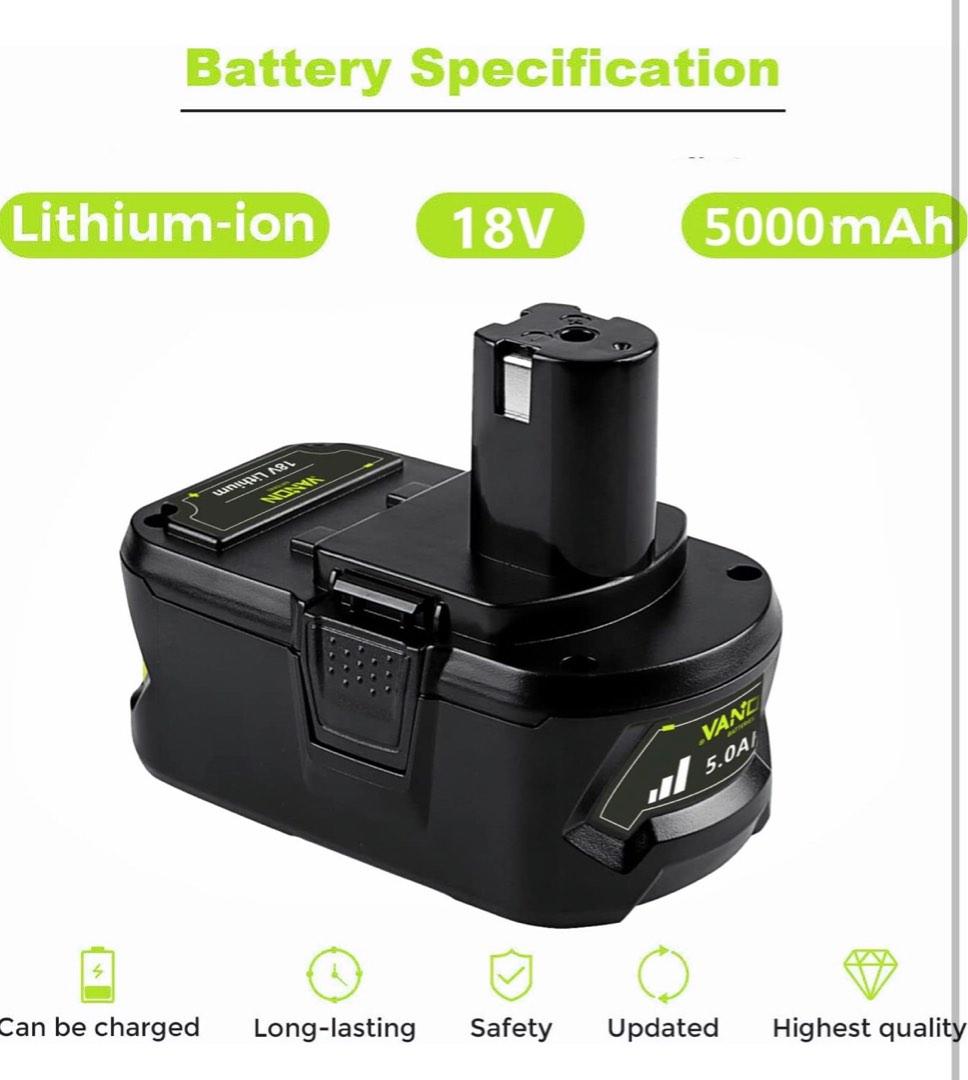 VANON 4.3 out of 5 stars840 Reviews 2Pack P108 Battery 5.0Ah Replacement for Ryobi 18v Battery Li Ion for Ryobi Battery P108 One P122 P102 P103 P104