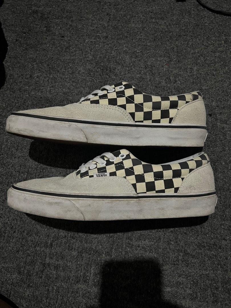 Vans primary check era hotsell marshmallow & black shoes