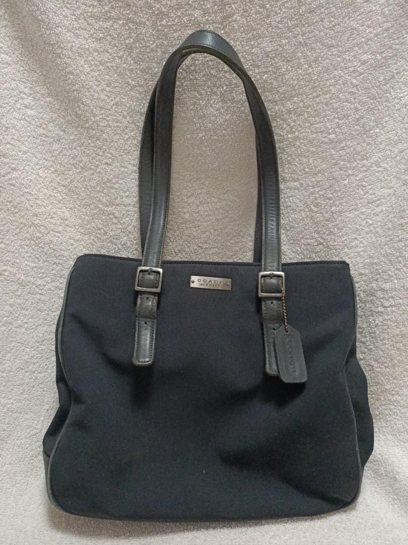Black Coach Ashley Signature Sateen Large Satchel Handbag Shoulder Bag  F15440 | eBay