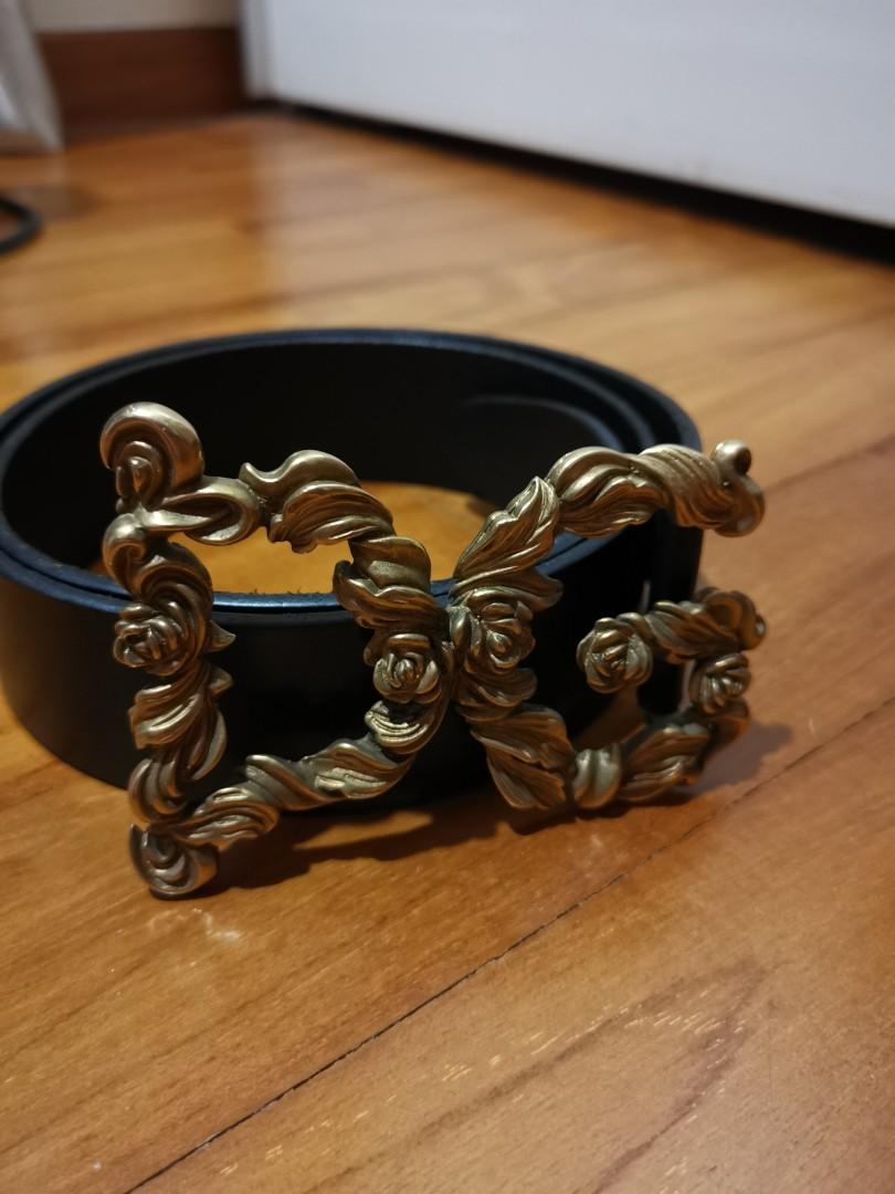 d&g men's leather belt