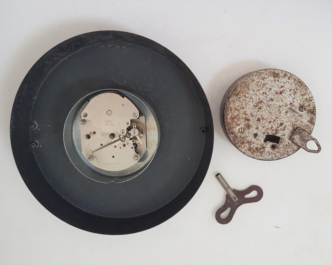 Vintage Kienzle Key Winding Clock, Germany, Brass Wall Clock, Unique