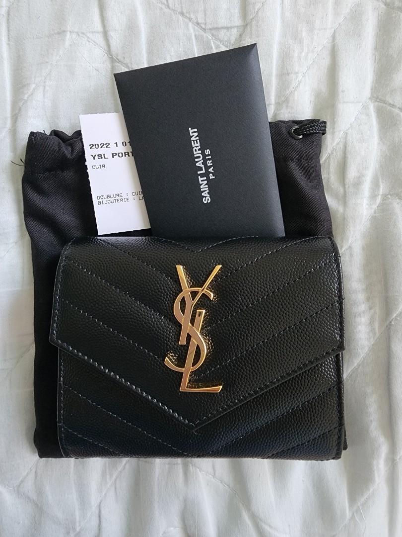 Ysl compact trifold wallet store