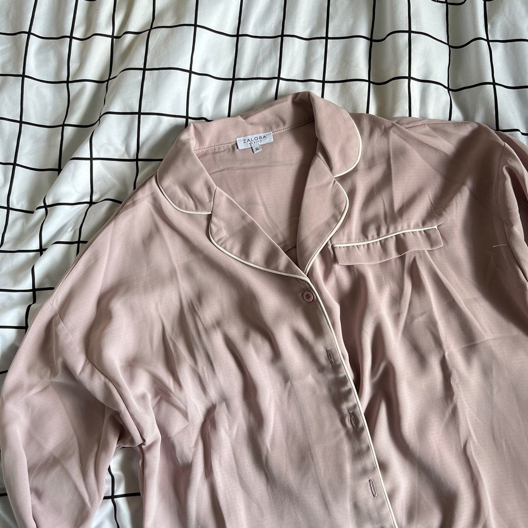 Zalora Basic Pajama Blouse / Polo, Women's Fashion, Tops, Blouses on
