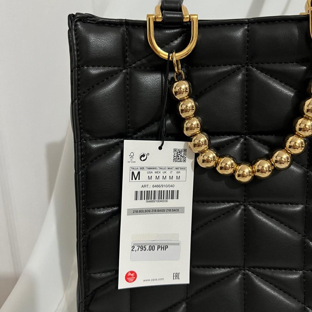 Zara quilted hotsell shopper bag