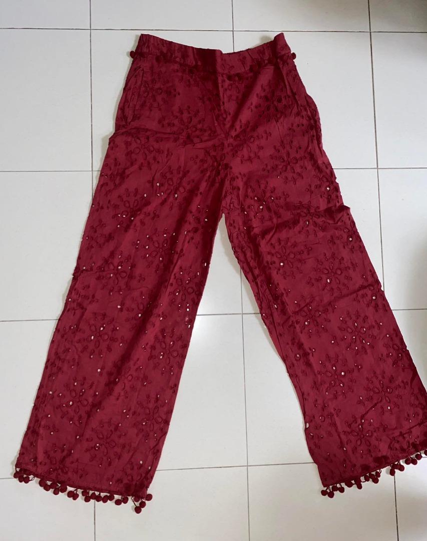 ZARA TFR RED LINEN PANTS [SOLD] OR STRADIVARIUS CHECKERED PANTS