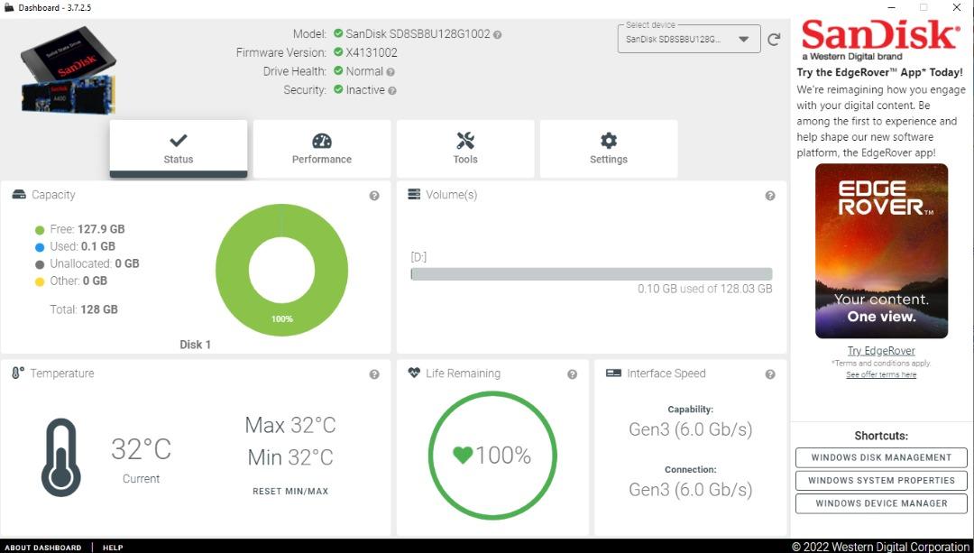 128GB SanDisk X400 SSD SATA 2.5