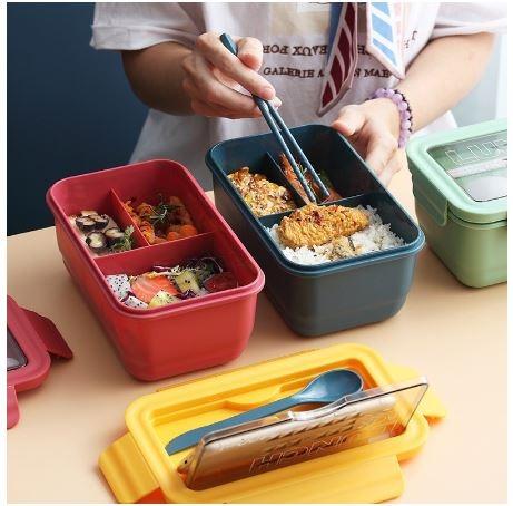 The 2 Layers Cartoon Student Portable Microwave Food Container Storage  Bento Lunch Box with Chopsticks
