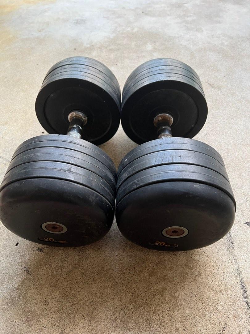 2-x-20kg-dumbbells-sports-equipment-exercise-fitness-weights