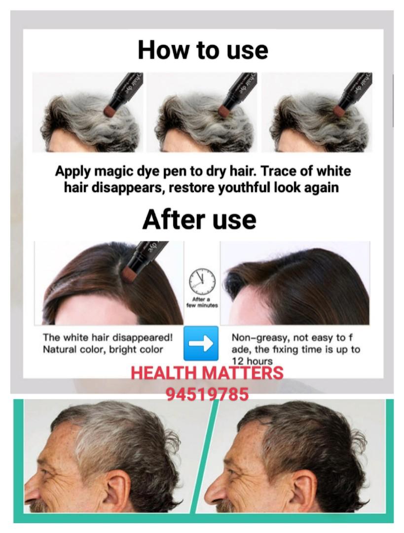 ♥️ Magic hair dye pen instant grey hair coverage root coverage: BLACK, DARK  BROWN, COFFEE colour available. Unique and convenient!, Beauty & Personal  Care, Hair on Carousell