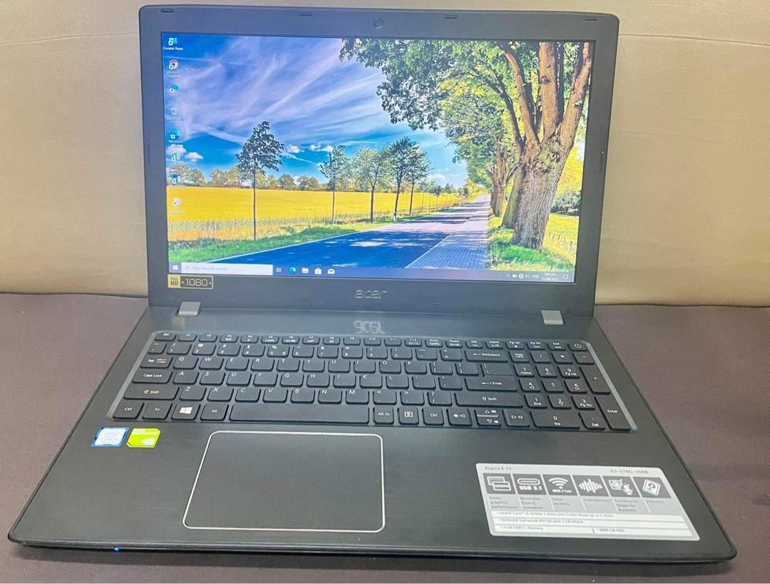 ACER LAPTOP (Category: Laptops & Notebooks) located in San Pedro. Submitted by katli_01 (Listing ID 1183949828, Image 2). Description: Acer Aspire E5-576G, 1080 display with videocard i5 8th generation 8gb memory 128gb SSD 500gb HDD UHD Graphics 620 4gb Nvidia Geforce MX150 2gb videocard Wifi ready Brand new battery Bluetooth ready Good camera Freebies : Brandnew mouse, laptop sleeve.