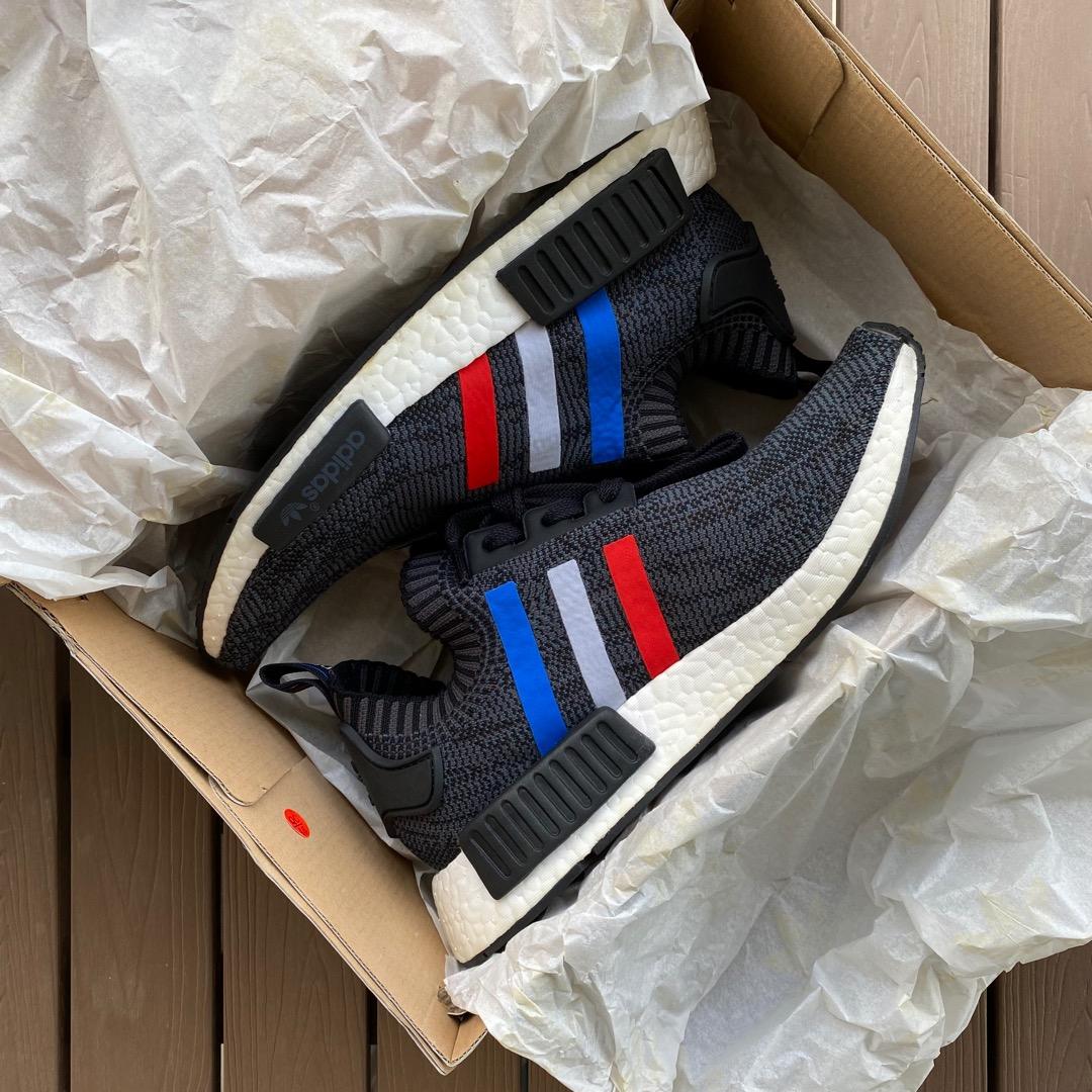 Adidas nmd r1 tri color stripes black deals