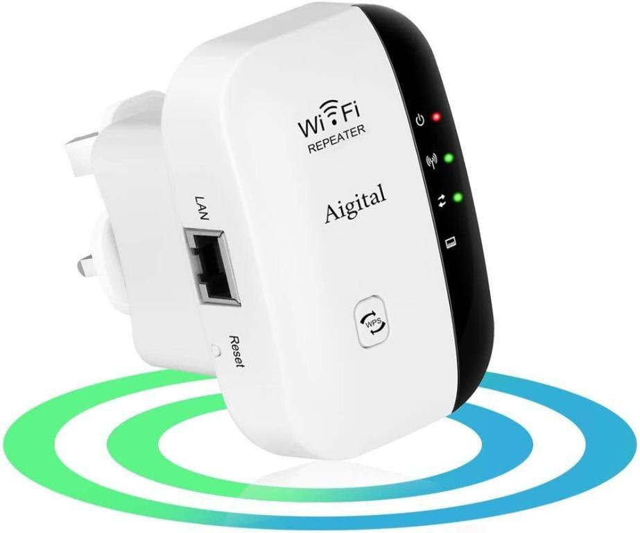 Aigital Wifi Booster Range Extender Mini 300Mbps Repeater For Home Office  Internet Signal Enhancer Build In Access Point Mode With Fast Ethernet  Port/Wps, Support Sky, Virgin And Any Other Routers, Computers &