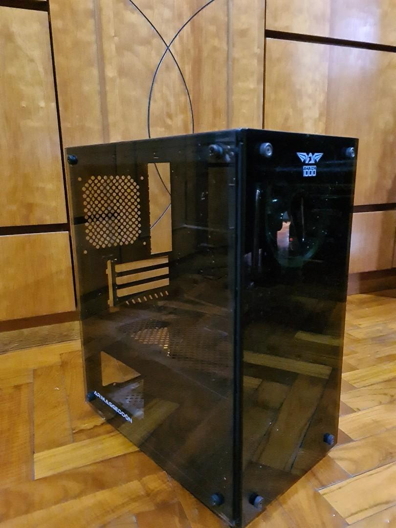 Armaggeddon infineon 1000 Micro atx case glass front and side panel matx
